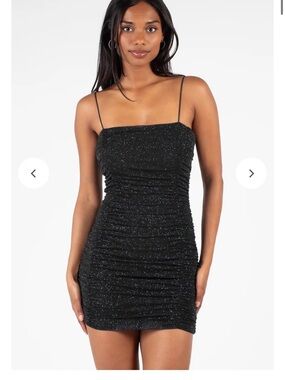 Honey Penelope Shimmer Mesh Mini Dress